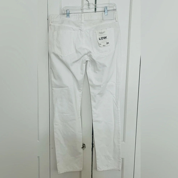 RAG & BONE Piper Low Rise Straight Jeans in Bright White - Picture 3 of 5